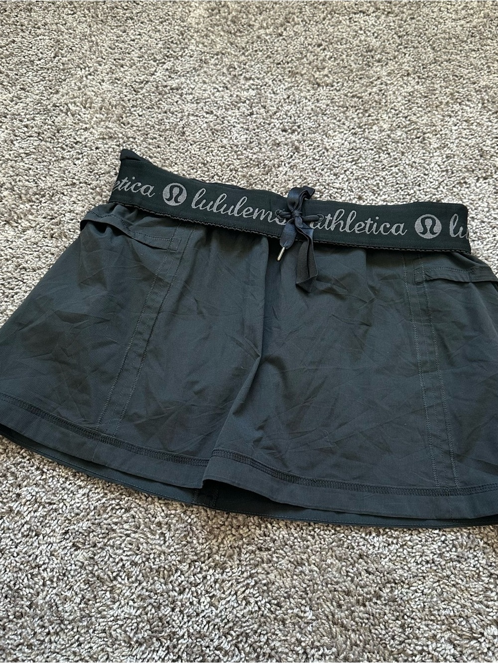 lululemon athletica Rare Vintage Foldover Black Active Skort with Logo Waistband
